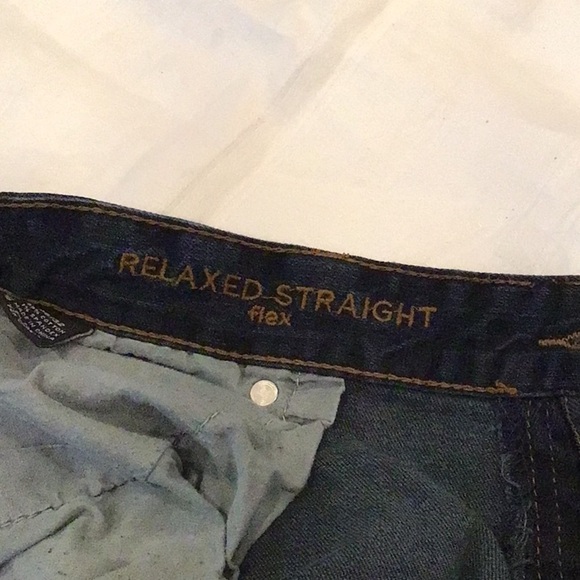 Carbon Relaxed Straight Flex Dar Blue Denim Jeans Size 36/32 - Picture 4 of 5